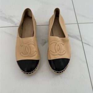CHANEL Tan and Black Espadrilles for Women